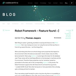 Robot Framework - Feature found :-)