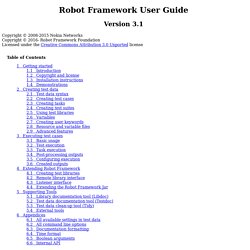 Robot Framework User Guide