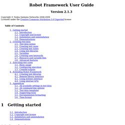 Robot Framework User Guide