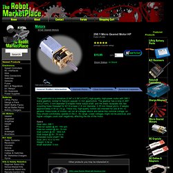 Robot MarketPlace - 298:1 Micro Geared Motor