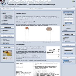 Projet Robotek - Capteurs - Capteur de lumière