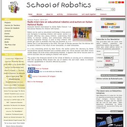 School of Robothics - Radio interview on educational robotics and autism on Italian National Radio