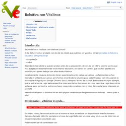 Robótica con Vitalinux - Vitalinux DGA