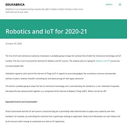 Robotics and IoT for 2020-21