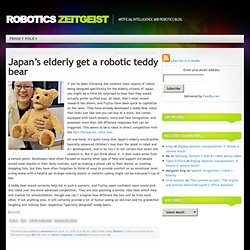 Japan’s elderly get a robotic teddy bear