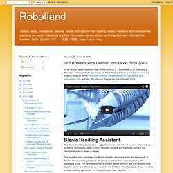 Soft Robotics wins German Innovation Prize 2010