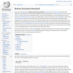 Robots Exclusion Standard