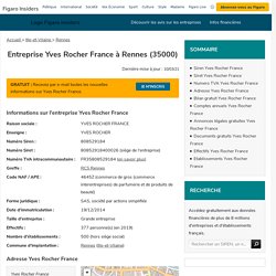 Yves Rocher France (Rennes, 35000) : siret, TVA, adresse, bilan gratuit...