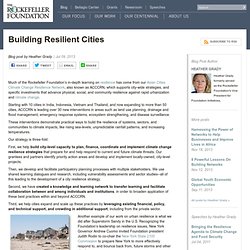 Building Resilient Cities