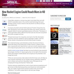 New Rocket Engine Could Reach Mars in 40 Days