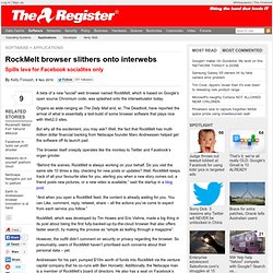 RockMelt browser slithers onto interwebs