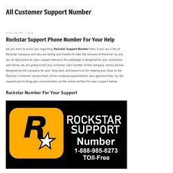 Rockstar Support Phone Number For Your Help