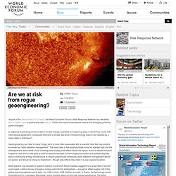 Are we at risk from rogue geoengineering