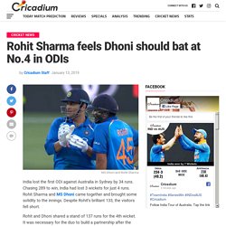 Rohit Sharma talks about MS Dhoni's position in ODI cricket