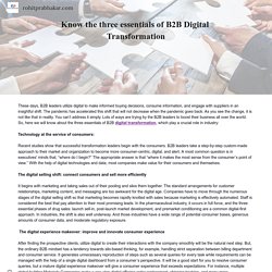 Know essentials of B2B Digital Transformation