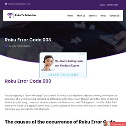 Roku Error Code 003 - How to Fix Roku Error Code 003