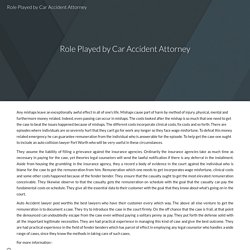 Role Played by Car Accident Attorney