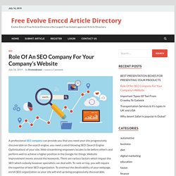 Role Of An SEO Company For Your Company’s Website