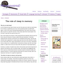 The role of sleep in memory