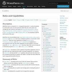 Roles and Capabilities