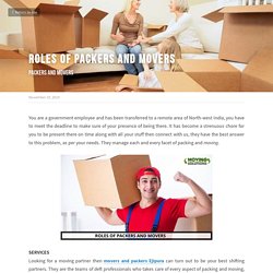 ROLES OF PACKERS AND MOVERS