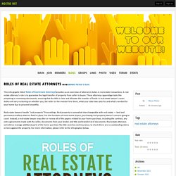 Roles of Real Estate Attorneys