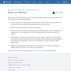 Roles on Remind – Help Center