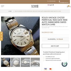 Rolex Vintage Oyster Perpetual 1500 Date 1968 Auto 34mm Mens Swiss Wat