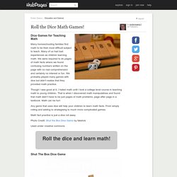 Roll the Dice Math Games!