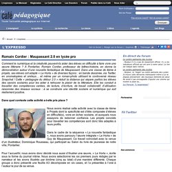 Romain Cordier : Maupassant 2.0 en lycée pro