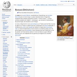 Roman (littérature) / Article Wikipedia