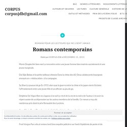 Romans contemporains – CORPUS corpusjdb@gmail.com
