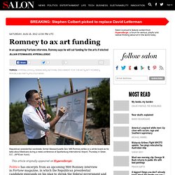 Romney to ax art funding