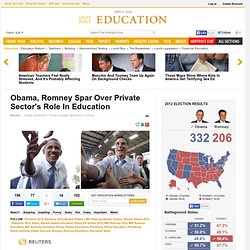 Obama, Romney Spar Over Private Sector's Role In Education