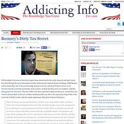 Romney’s Dirty Tax Secret