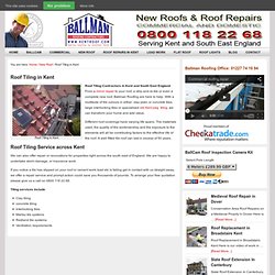 Roof Tiling Contractor in Kent