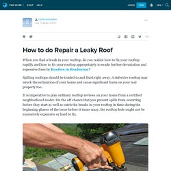 How to do Repair a Leaky Roof: roofersinbraden — LiveJournal