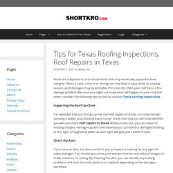 Tips for Texas Roofing Inspections, Roof Repairs in Texas
