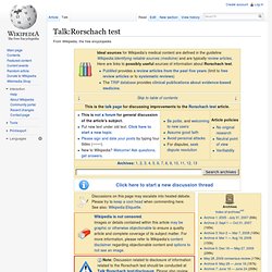 Talk:Rorschach test