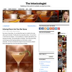 Infusing Flavor into your Bar Syrup « The Intoxicologist Is In