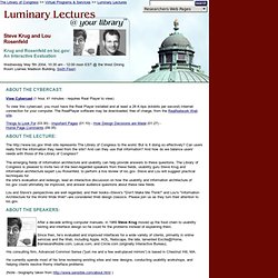 Steve Krug and Lou Rosenfeld: Luminary Lectures @ Your Library