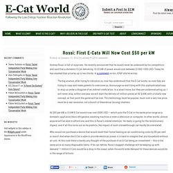 First E-Cats Will Now Cost $50 per kW