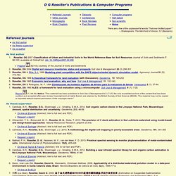 D G Rossiter - Publications & Computer Programs