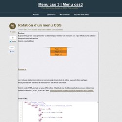 Rotation d’un menu CSS