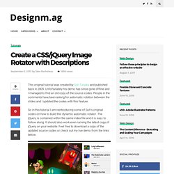 Create an Image Rotator with Description (CSS/jQuery) - Web Design Blog – DesignM.ag