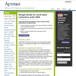 Rough Guide to rural data collection with ODK
