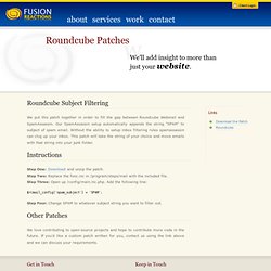 Roundcube Subject Filtering - Fusion Reactions - Web Design Rochester NY