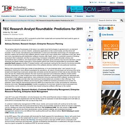 TEC Research Analyst Roundtable: Predictions for 2011