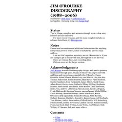Jim O’Rourke: Filmography (& Discography)