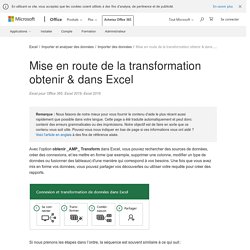 Mise en route de la transformation obtenir & dans Excel